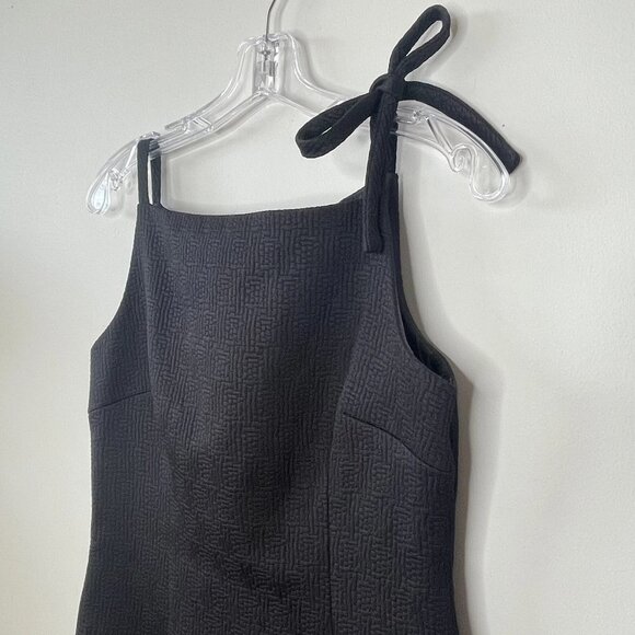 David Meister Dress Womens 8 Strappy Black Sheath Cocktail Textured VTG Strappy - Picture 5 of 8
